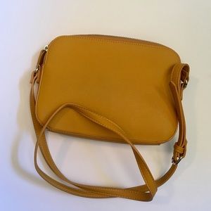 Faux Leather Mustard Yellow Cross-Body